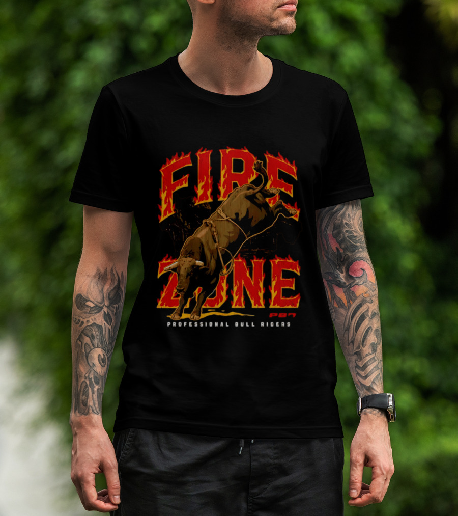 PBR Fire Zone Bucking Bull Professional Bull Riders Western T-Shirt