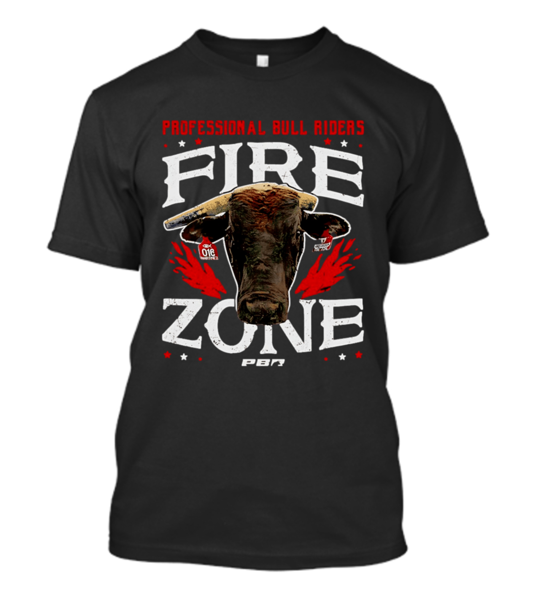 Professional Bull Riders Fire Zone PBR Bull Head OTE Blood Red T-Shirt