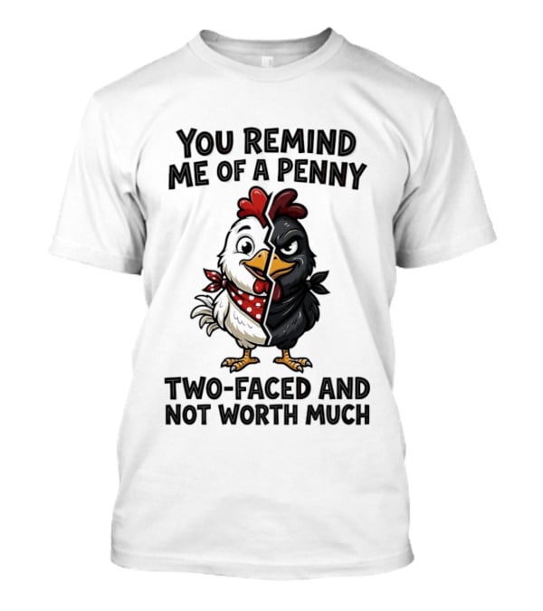 You Remind Me Of A Penny Two Faced Chicken Not Worth Much T-Shirt