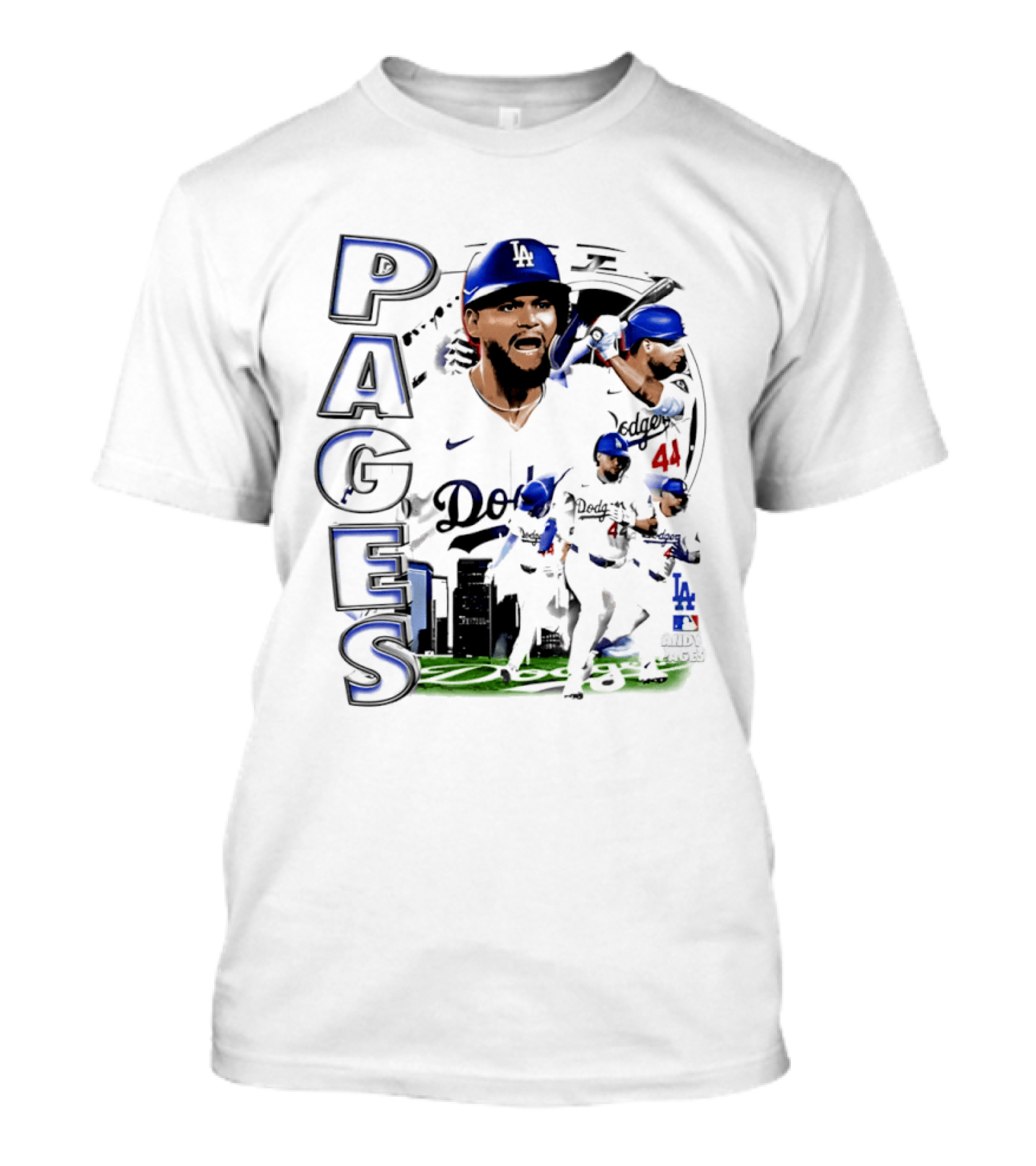 Andy Pages Los Angeles Dodgers 90s Bootleg Collage Dodgers 44 T-Shirt