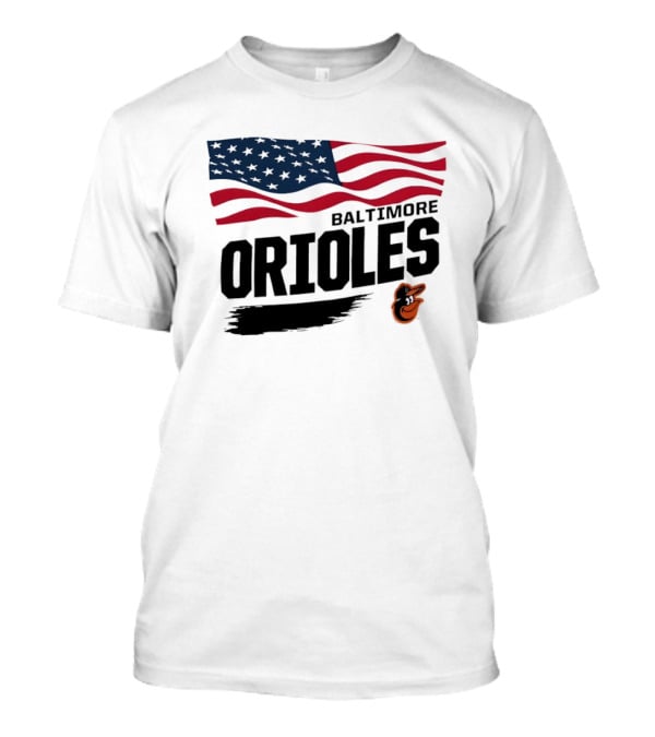 Baltimore Orioles American Flag MLB Team T-Shirt