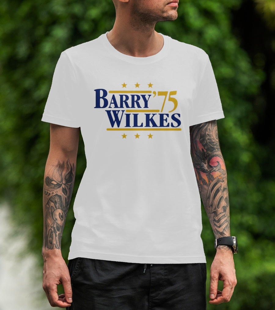 Barry Wilkes '75 Golden State Warriors Six Stars T-Shirt