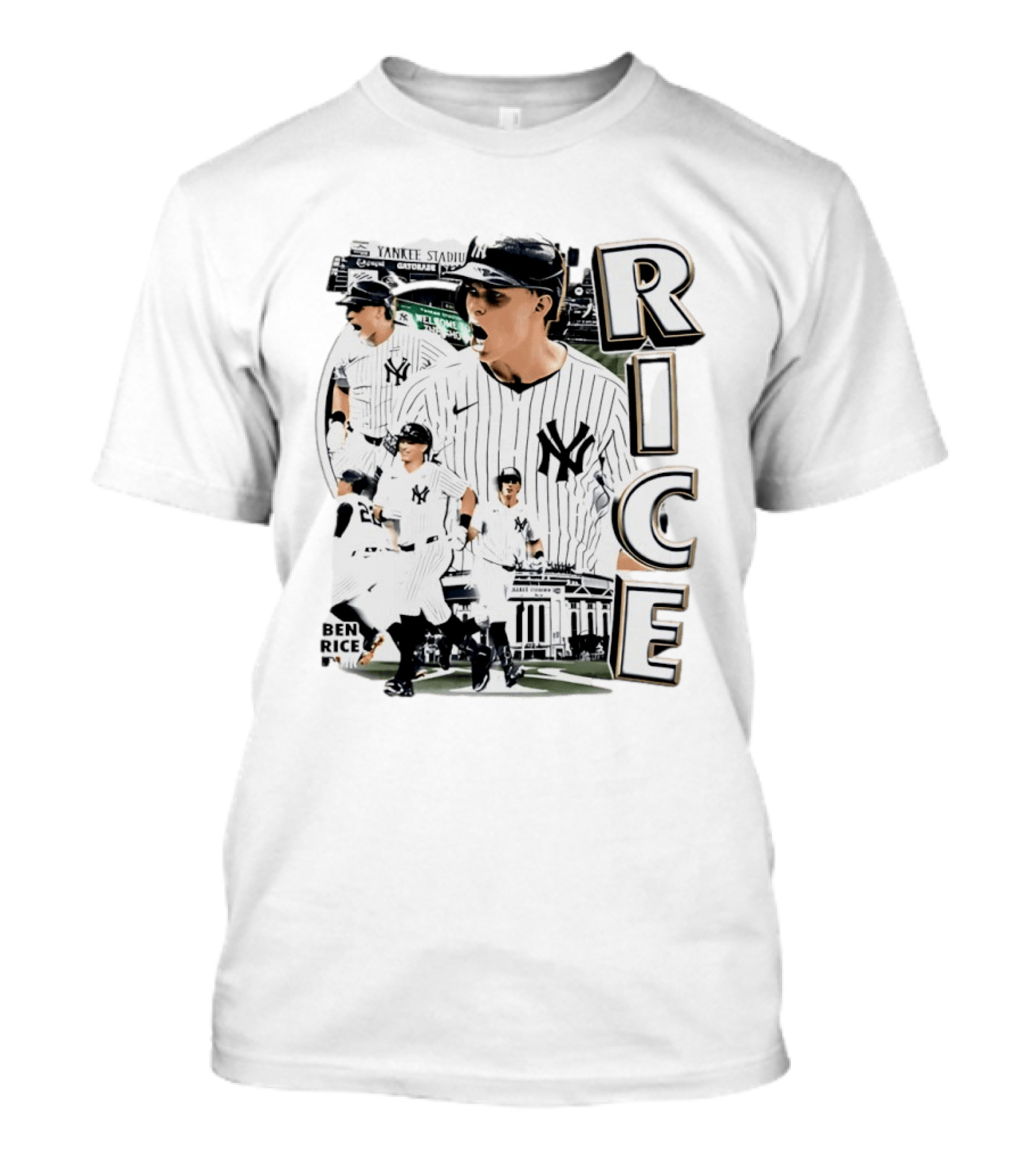 Ben Rice New York Yankees 2026 Collage 90s Bootleg Yankee Stadium RICE T-Shirt
