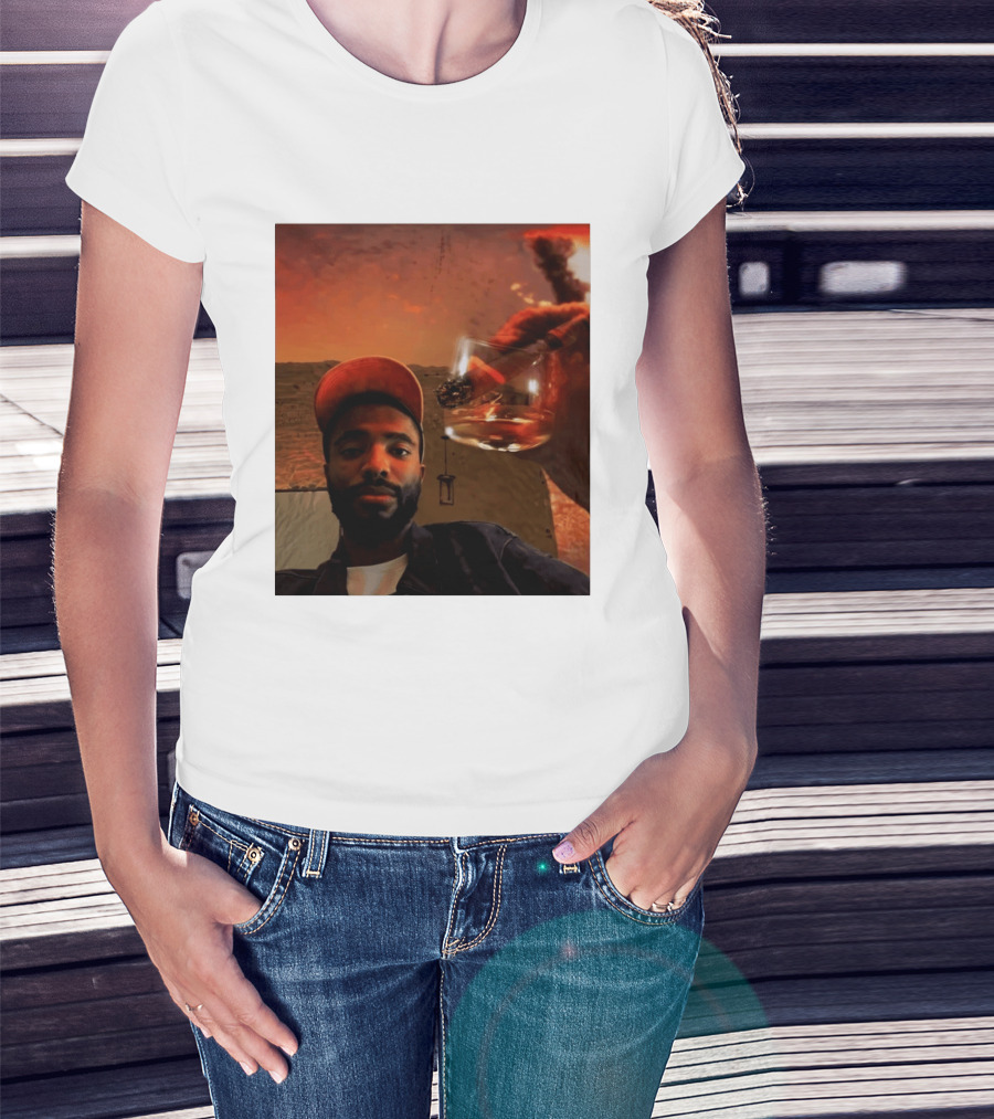 Mikal Bridges Phoenix Suns Cigar Whiskey Glass Sunset Vibes T-Shirt