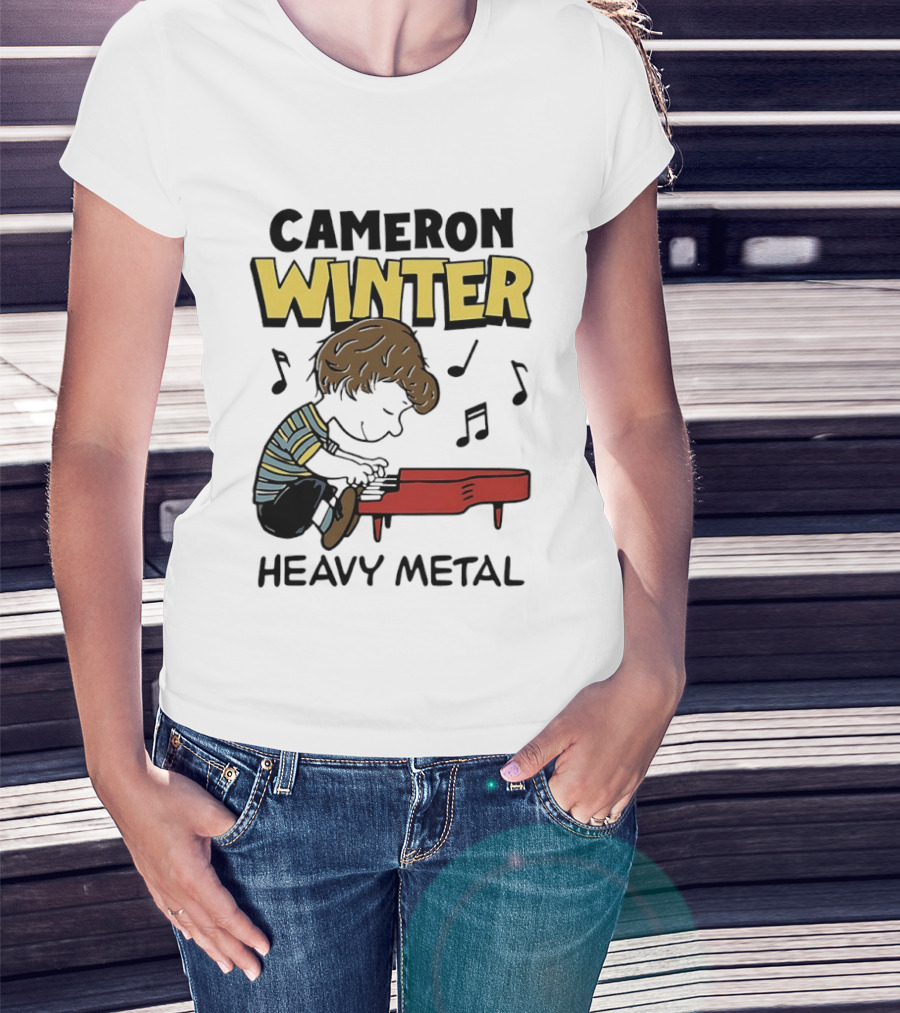 Cameron Winter Heavy Metal Schroeder Peanuts Comic Piano T-Shirt