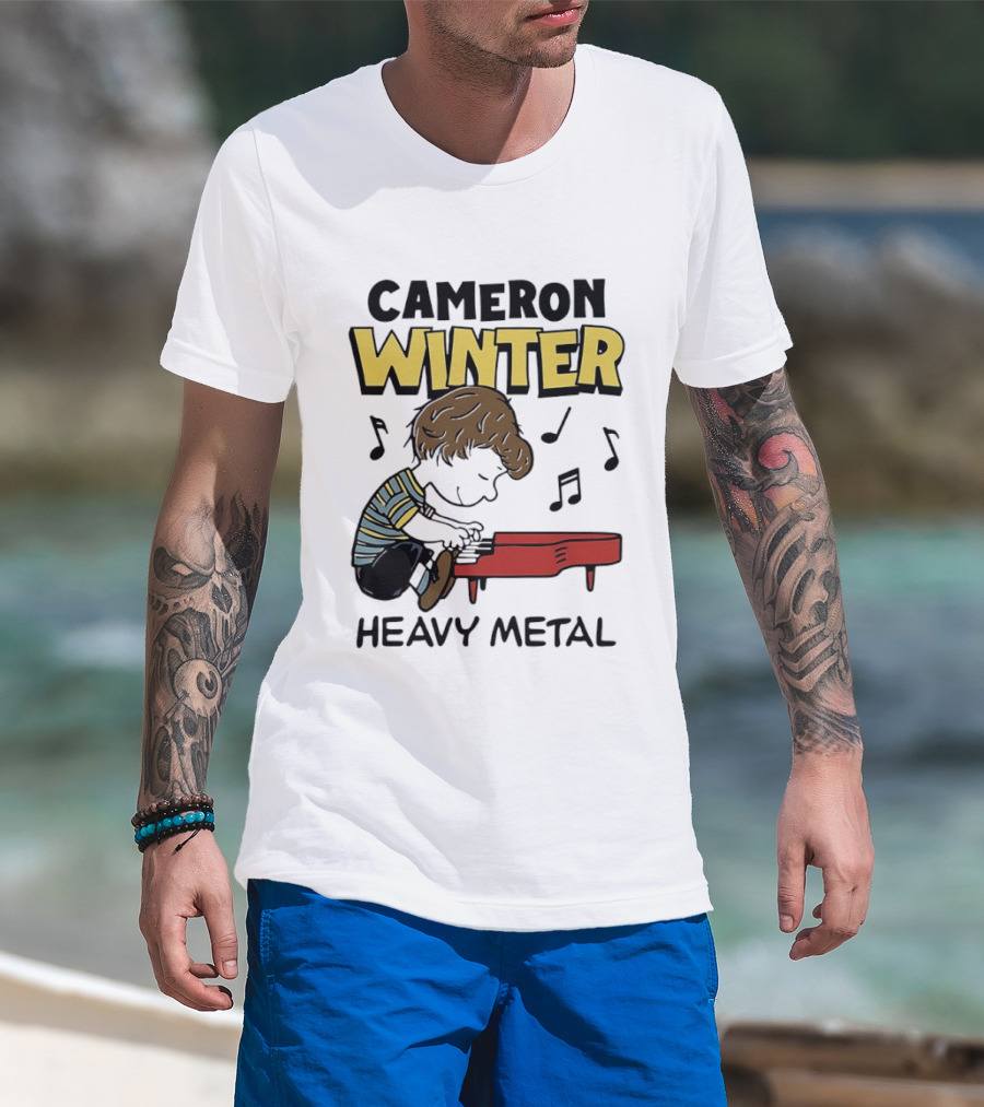 Cameron Winter Heavy Metal Schroeder Peanuts Comic Piano T-Shirt