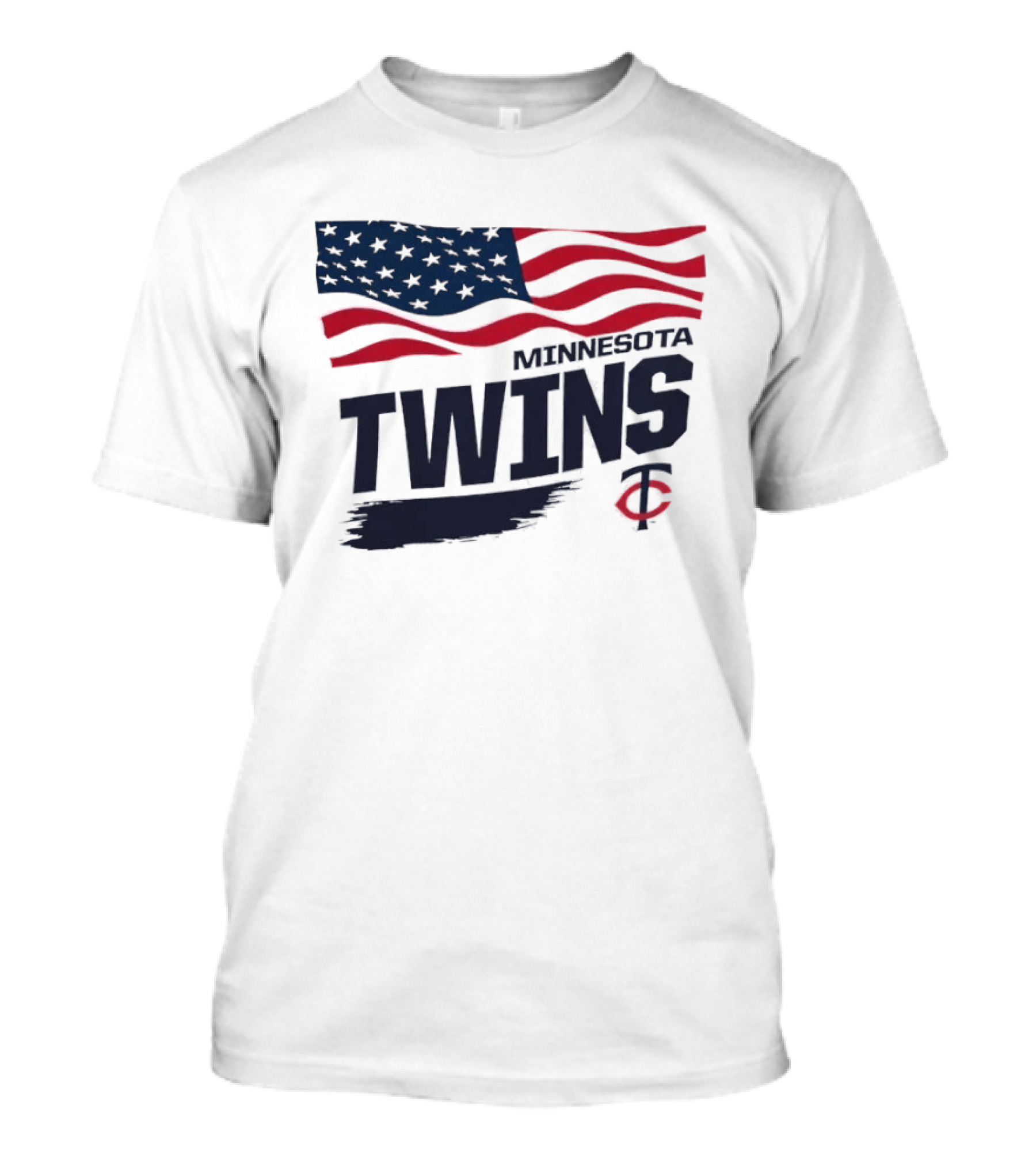 Minnesota Twins Waving American Flag MLB Team T-Shirt