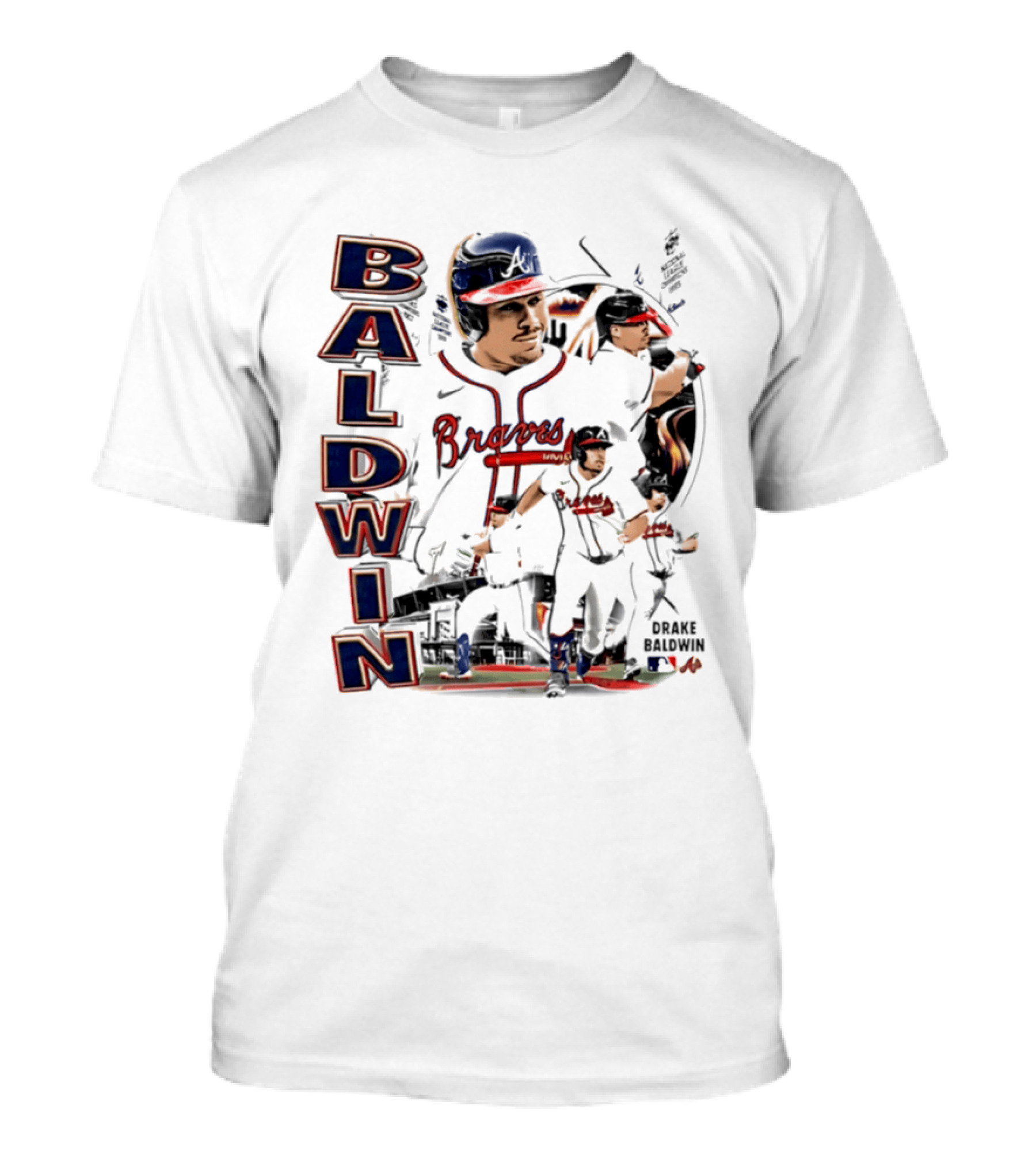 Atlanta Braves Baldwin 90s Bootleg Collage T-Shirt