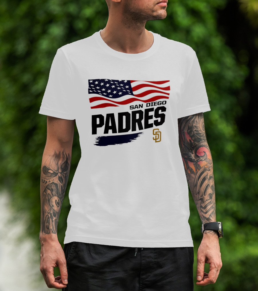 San Diego Padres American Flag SD T-Shirt