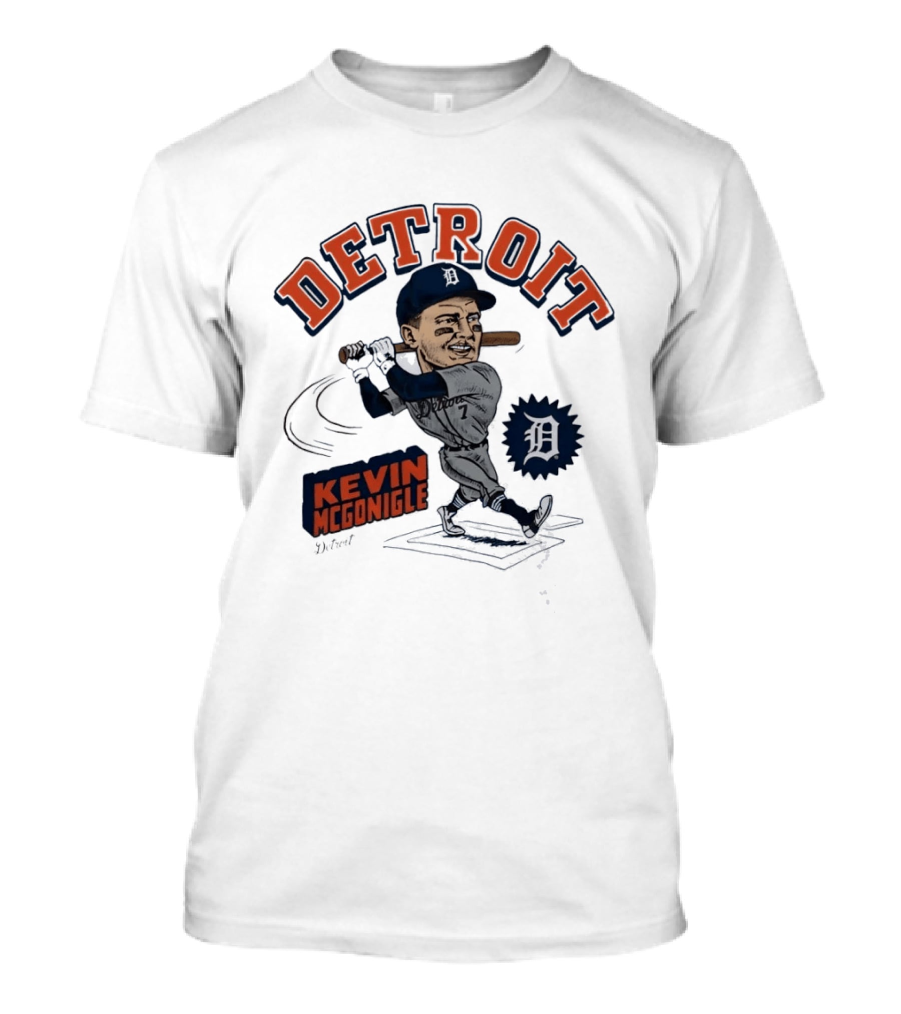 Detroit Kevin McGonigle Tigers Baseball Player Caricature T-Shirt