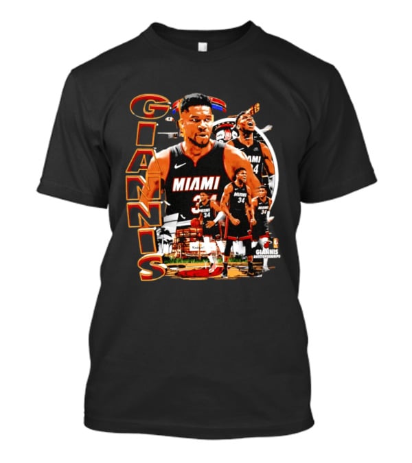Giannis Antetokounmpo Miami Heat 90s Bootleg Retro Basketball T-Shirt