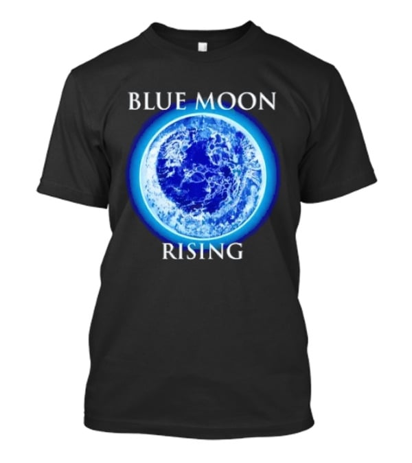 Blue Moon Rising Astronomy Celestial Night Sky Planetary T-Shirt