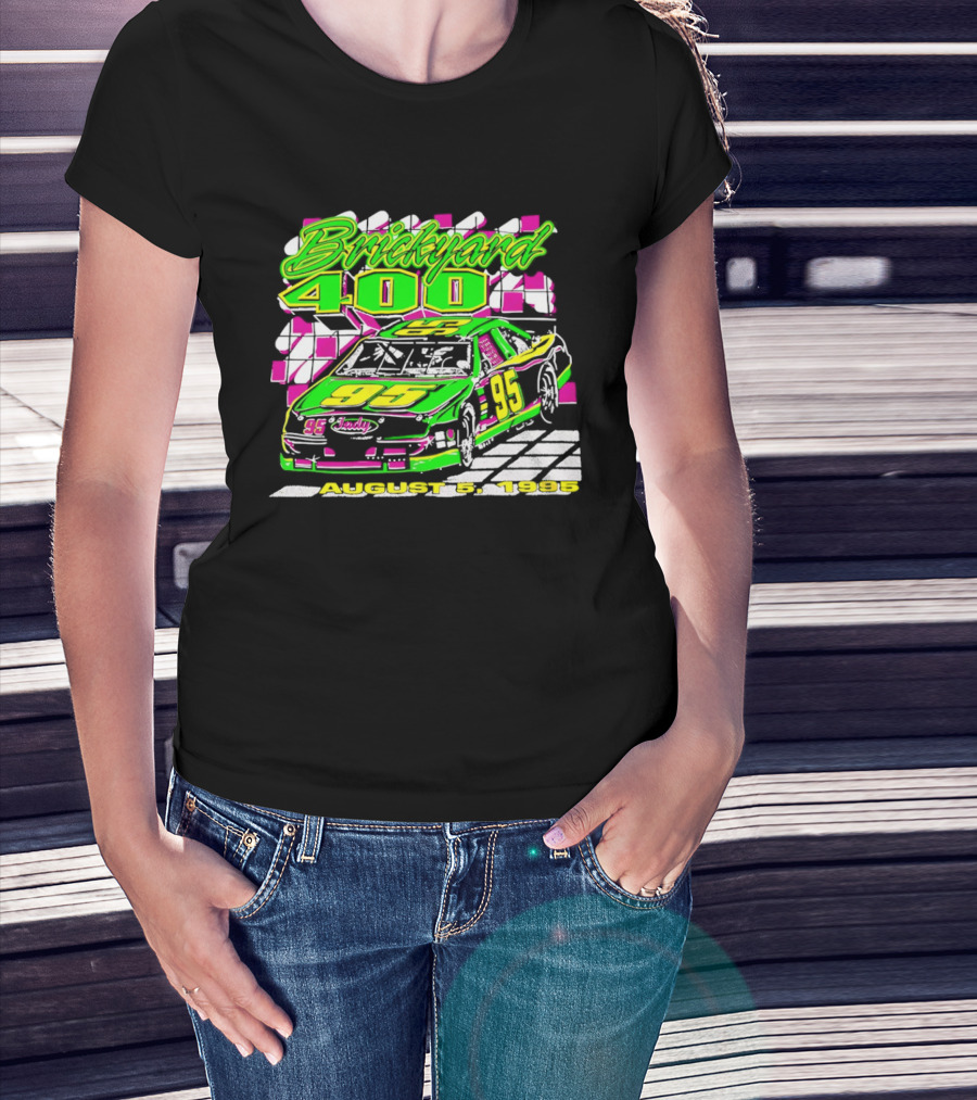 Brickyard 400 August 5 1995 Racing 95 Indy Checkerboard T-Shirt