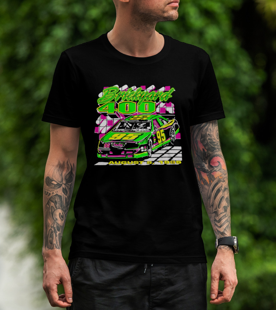 Brickyard 400 August 5 1995 Racing 95 Indy Checkerboard T-Shirt