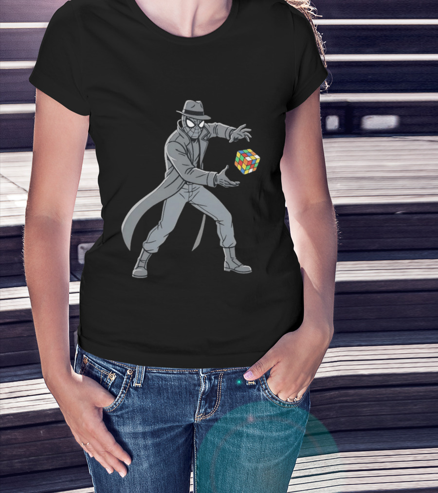 Spider Man Noir With Rubik's Cube Mastermind T-Shirt
