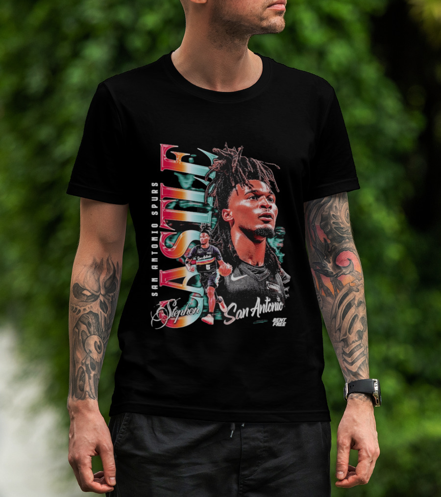 Stephon Castle San Antonio Spurs Player Collage Rent Free T-Shirt
