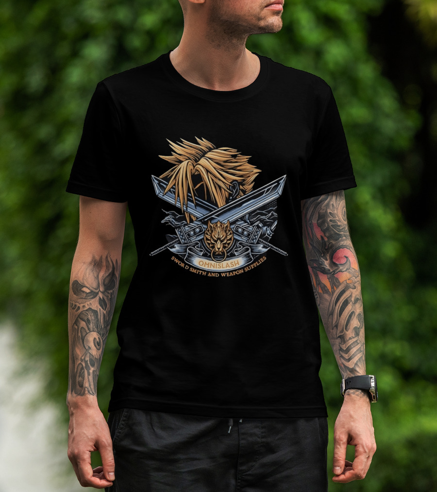 Cloud Strife Omnislash Swordsmith And Weapon Supplies Final Fantasy T-Shirt