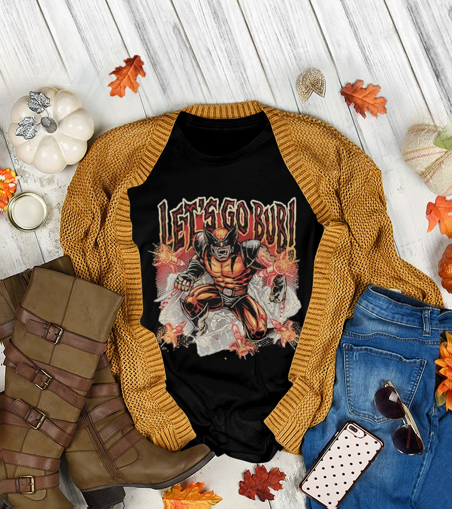 Wolverine Let's Go Bub Retro Comic Style Fierce Action Scene T-Shirt