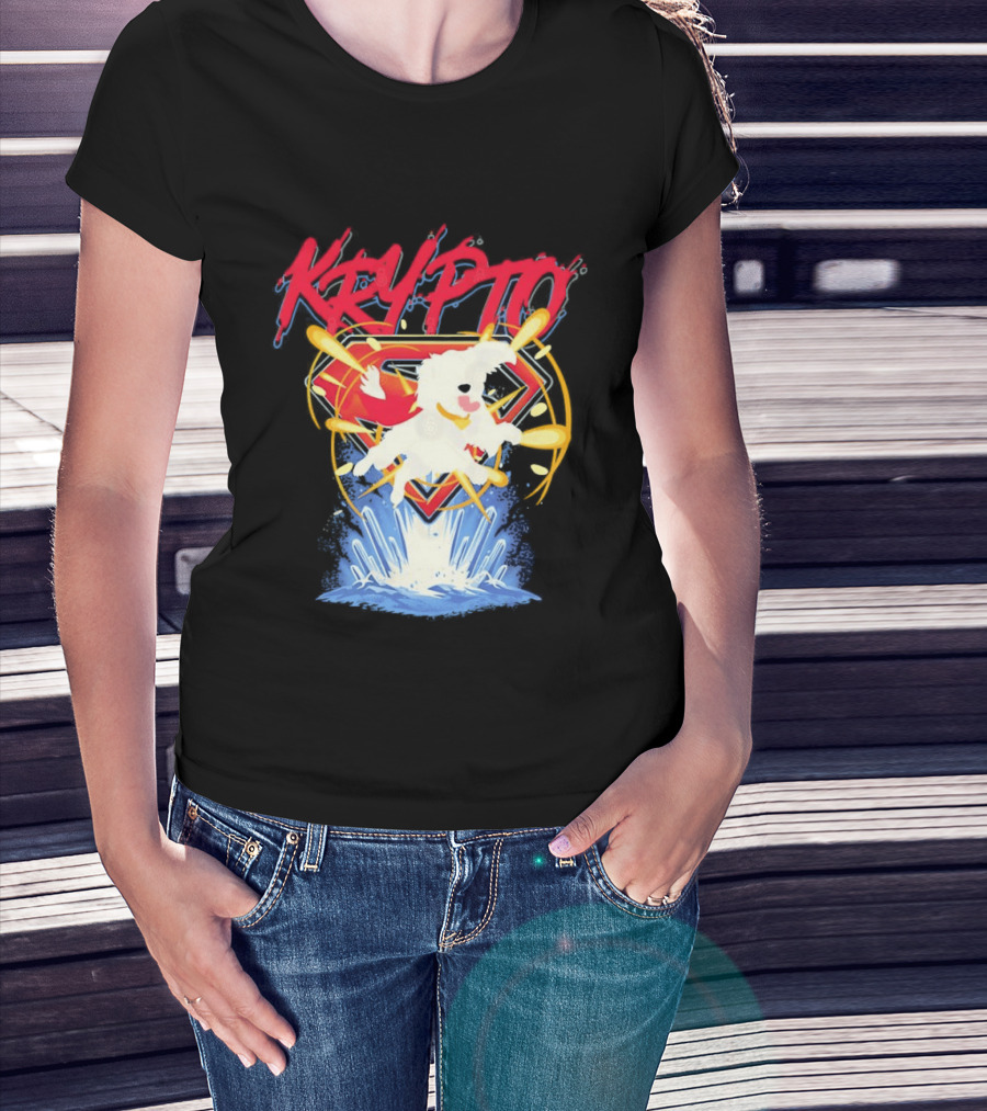 Krypto The Superdog With Superman Symbol And Skateboard T-Shirt