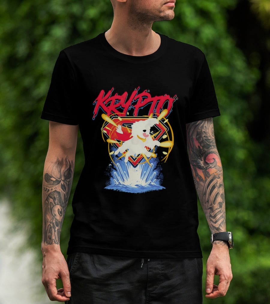 Krypto The Superdog With Superman Symbol And Skateboard T-Shirt