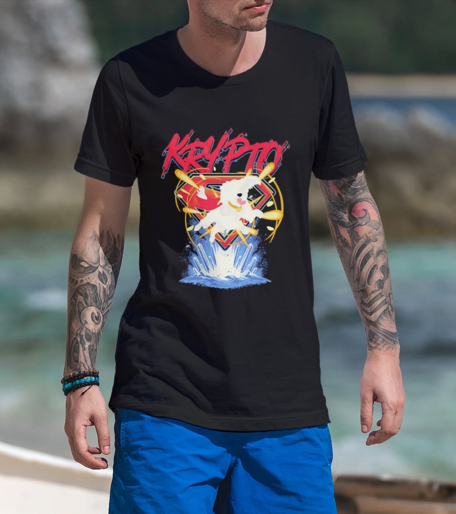 Krypto The Superdog With Superman Symbol And Skateboard T-Shirt