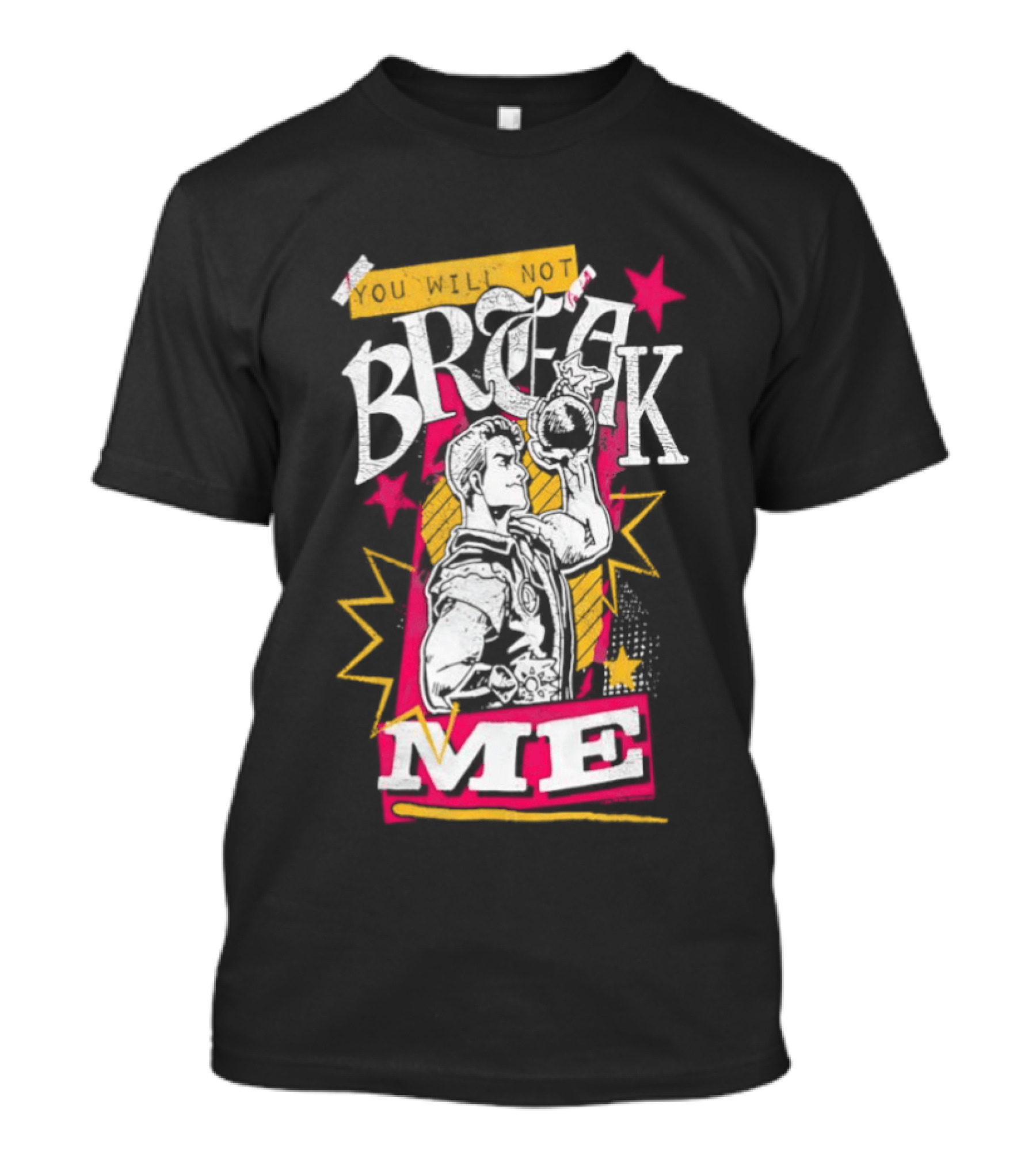 Break Me Bomb Guy Bold Typography Power Starburst T-Shirt