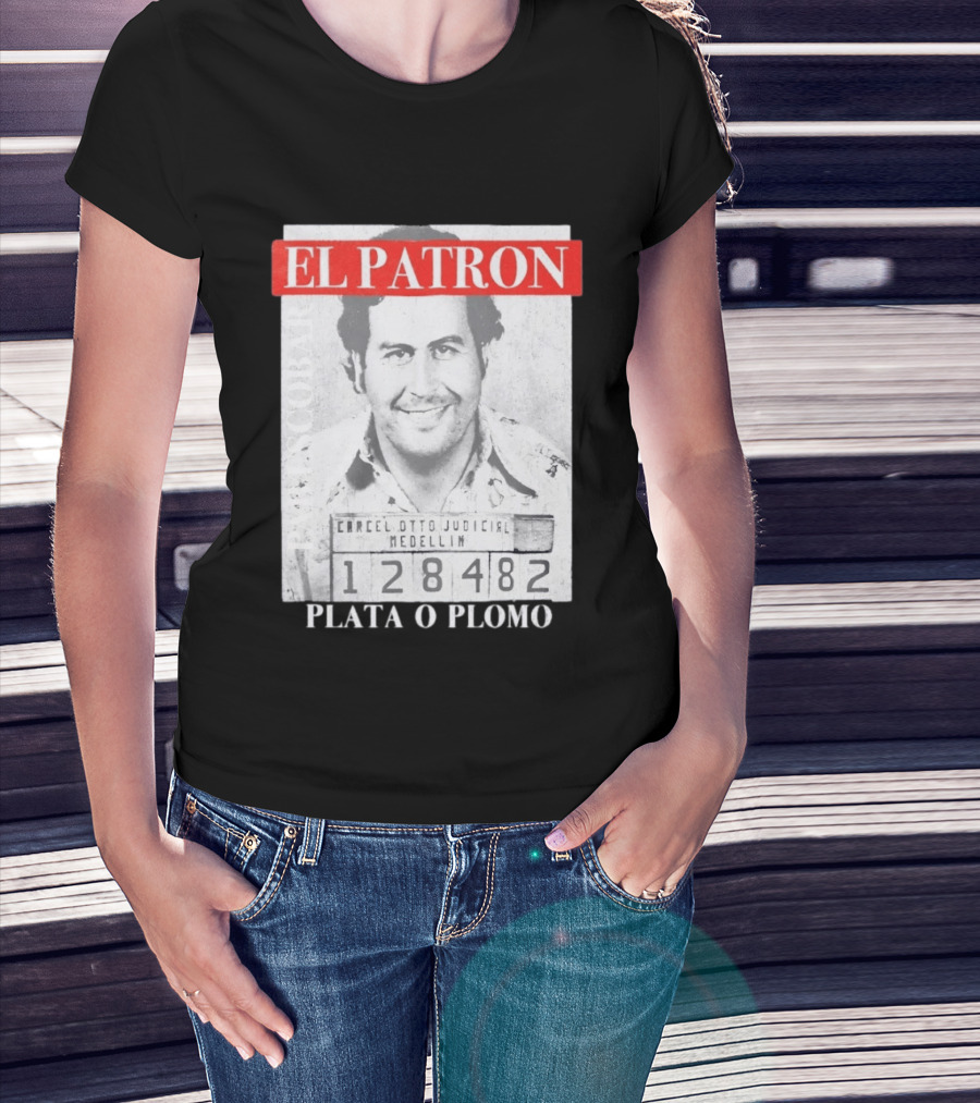 Pablo Escobar Shot El Patron Plata O Plomo Medellin 128482 T-Shirt
