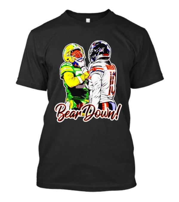 Aaron Rodgers Green Bay Packers Versus Luther Burden III Chicago Bears Bear Down Rivalry T-Shirt