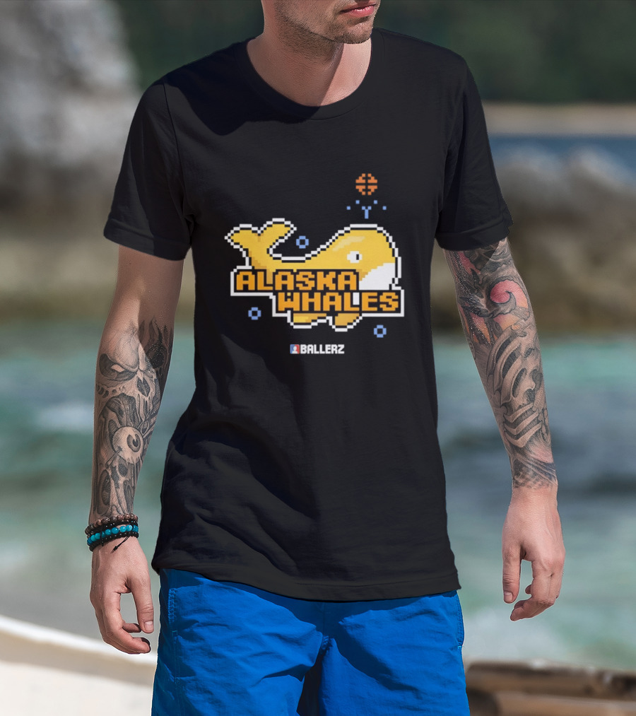 Alaska Whales Ballerz Pixel Whale T-Shirt