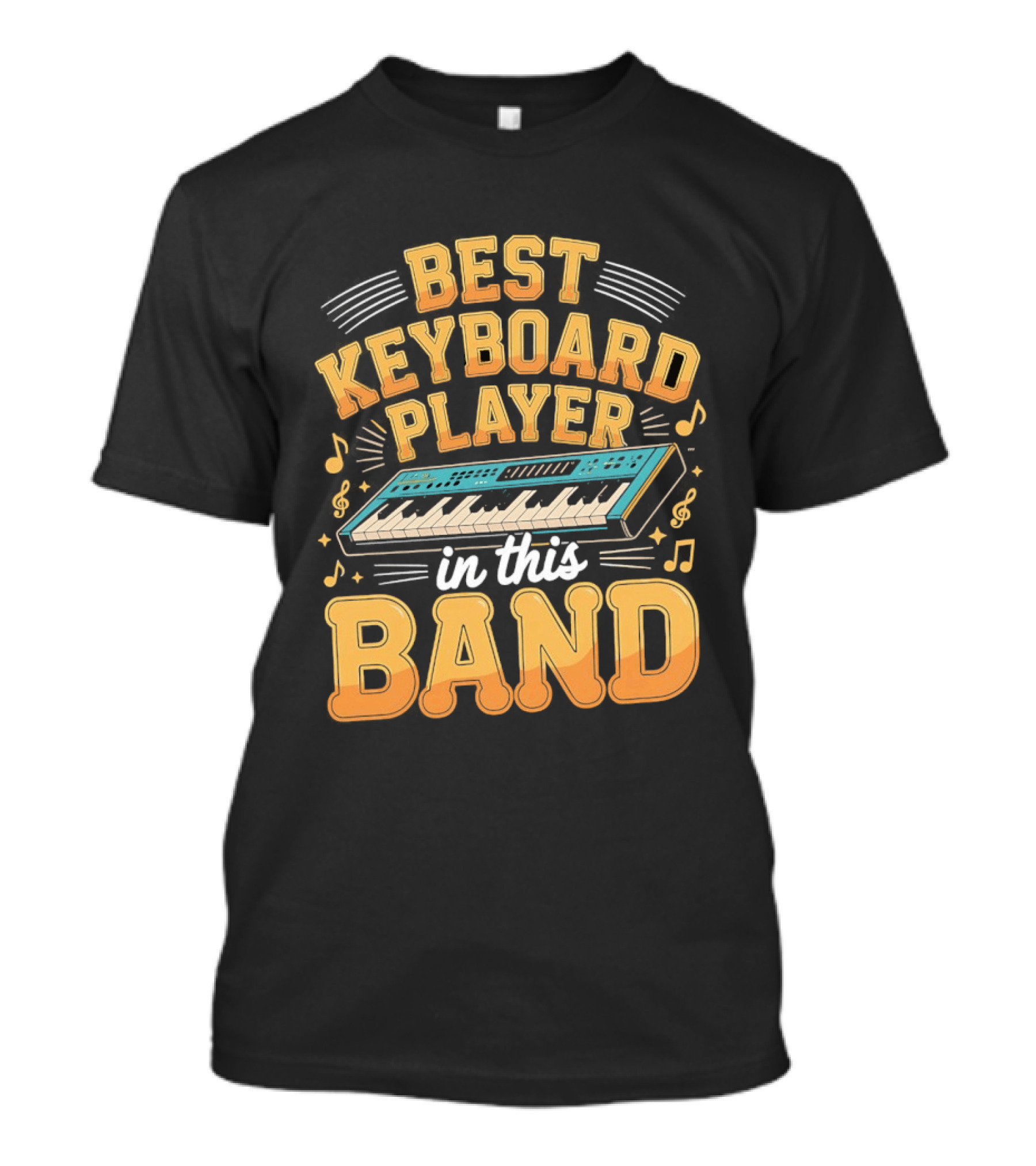 Best Keyboard Player In This Band Musical Notes Keyboard T-Shirt