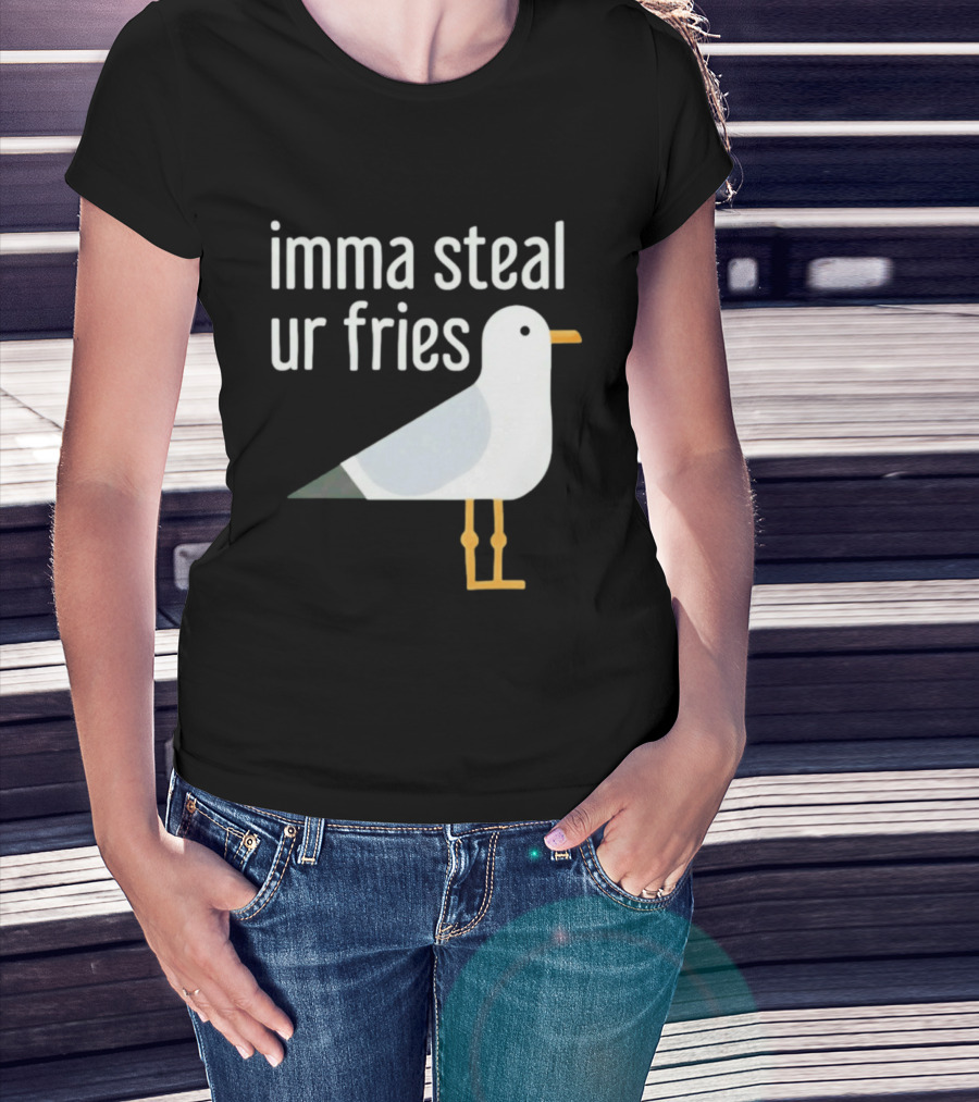 Imma Steal Ur Fries Seagull Bird Beach Humor T-Shirt