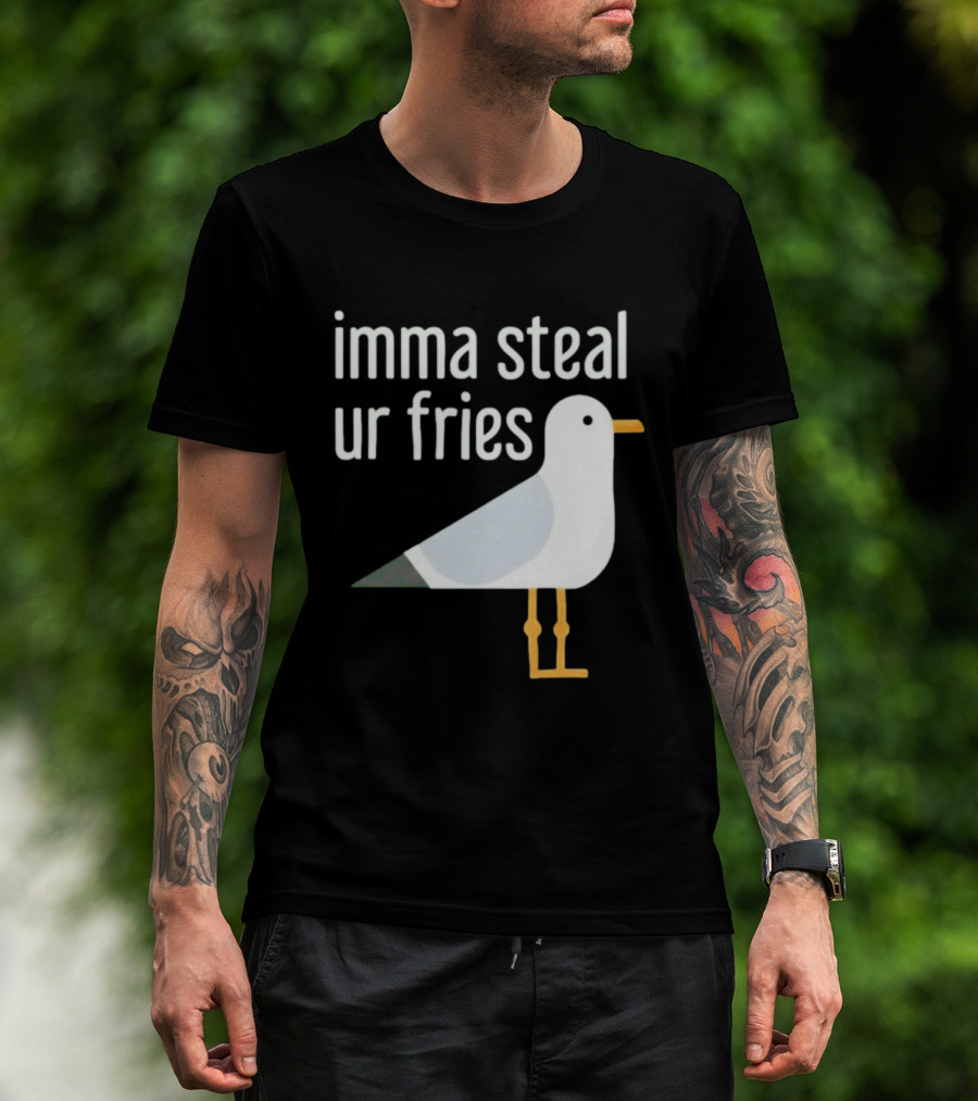 Imma Steal Ur Fries Seagull Bird Beach Humor T-Shirt