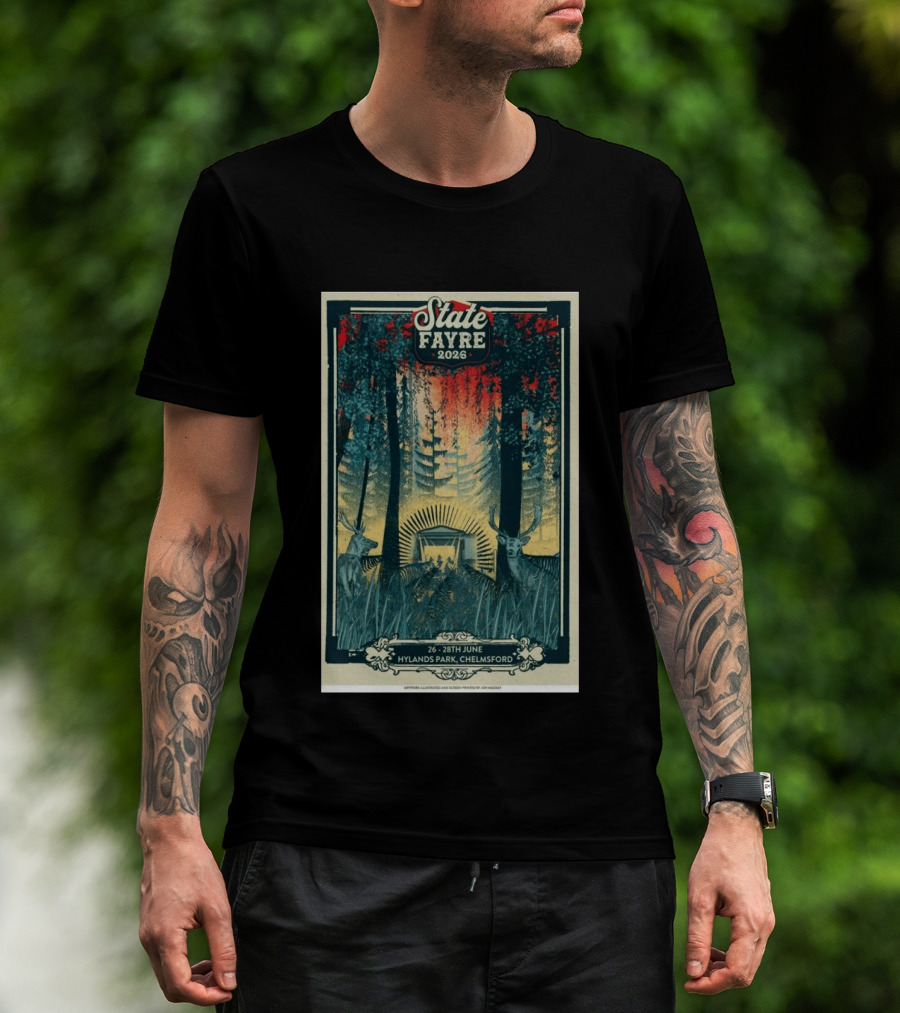 State Fayre 2026 Hylands Park Chelmsford June 26 28 Forest Deer Scene T-Shirt