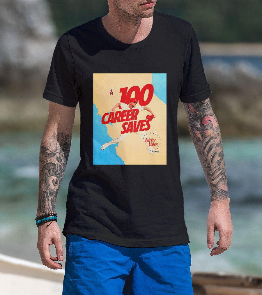 Los Angeles Angels Kirby Yates 100 Career Saves Milestone 2026 T-Shirt