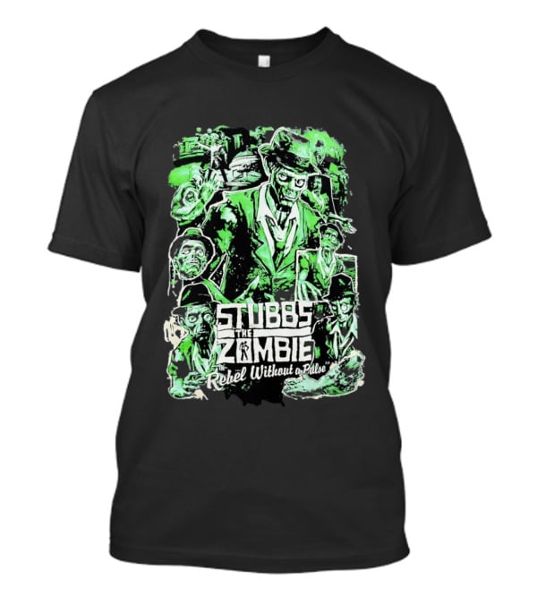 Stubbs The Zombie Rebel Without A Pulse Neon Green Horror Comic T-Shirt