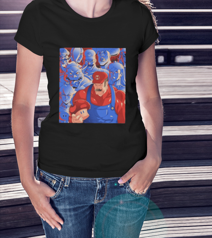 Leader Of Mushrooms Mario Nostalgic Gaming Characters T-Shirt