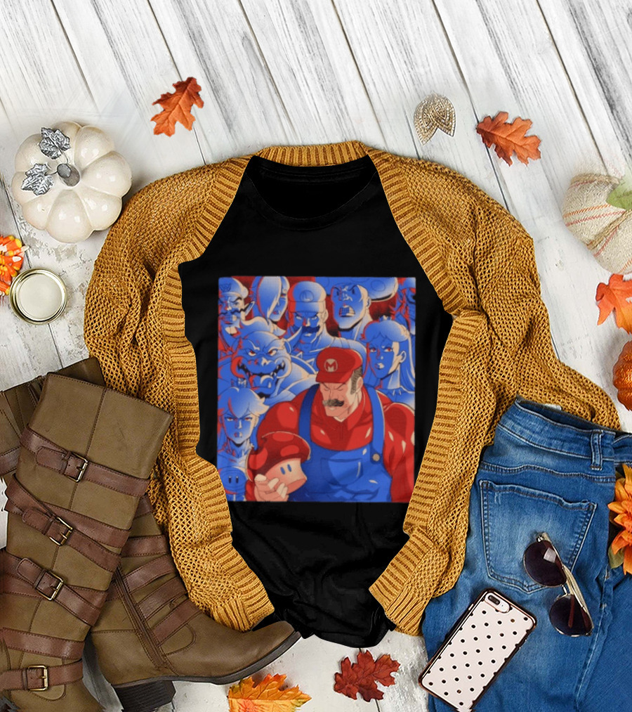 Leader of Mushrooms Mario Nostalgic Gaming Characters T-Shirt