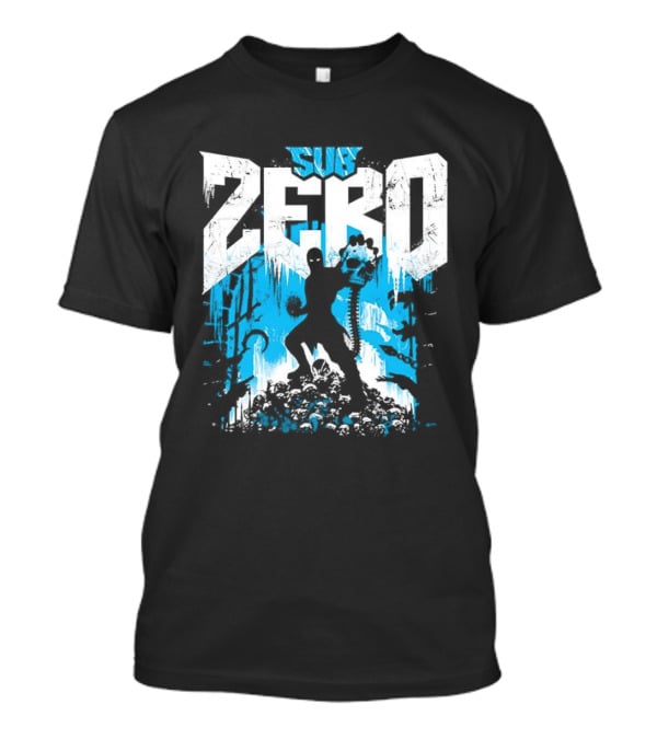 Mortal Kombat Sub Zero Ice Blue Silhouette And Freeze T-Shirt
