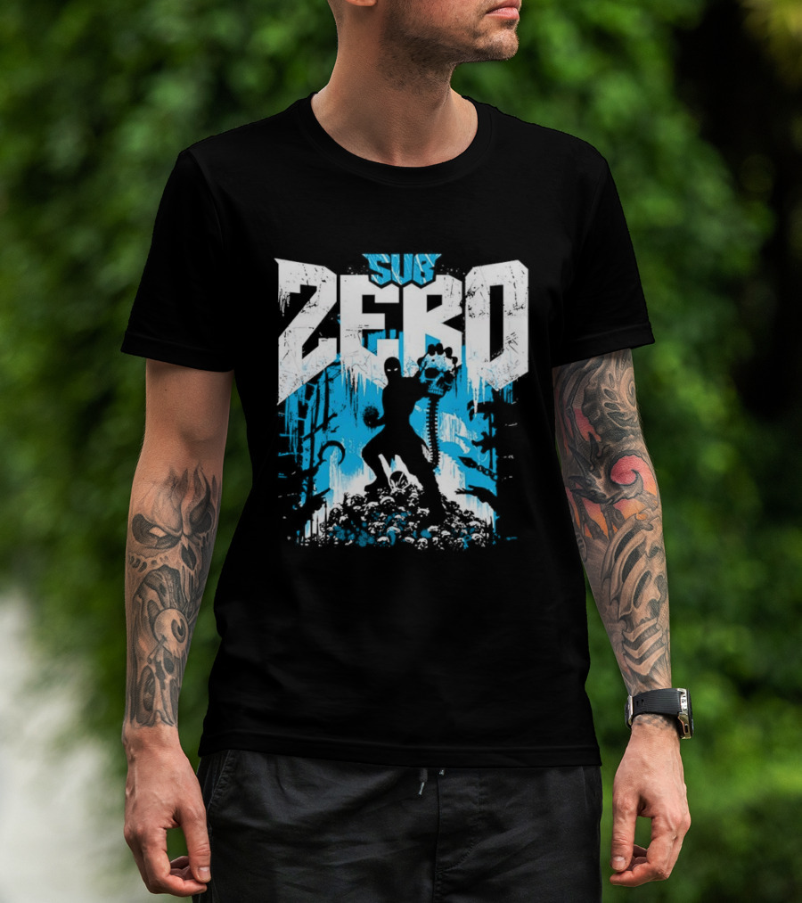 Mortal Kombat Sub Zero Ice Blue Silhouette And Freeze T-Shirt