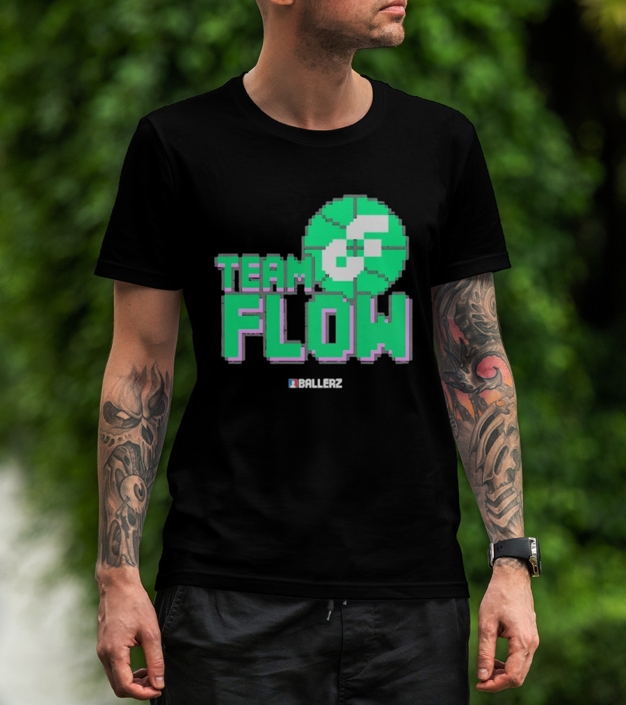 Team Flow Ballerz Pixel Basketball T-Shirt