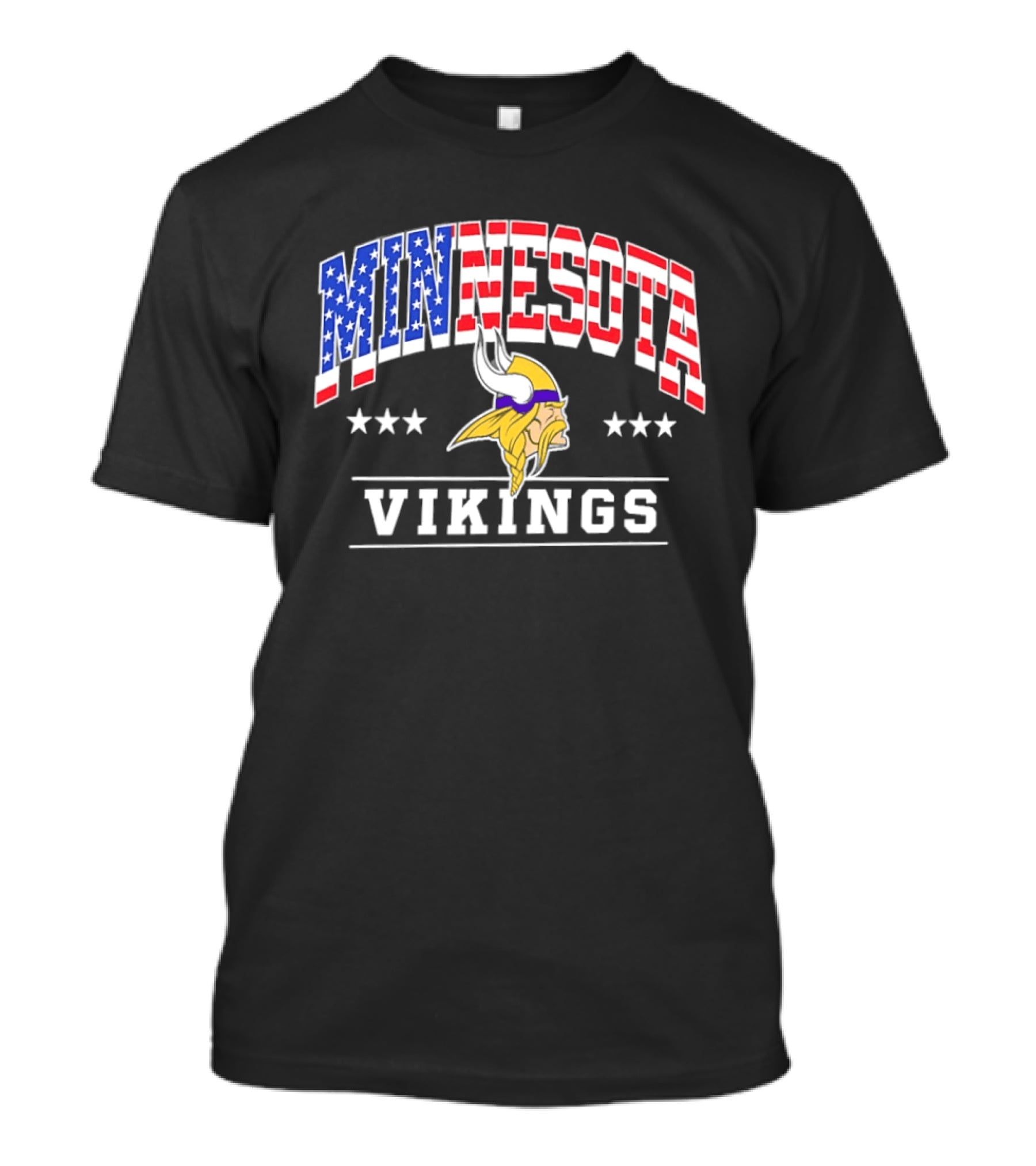 Minnesota Vikings 1776 2026 250 Years American Flag Stars T-Shirt