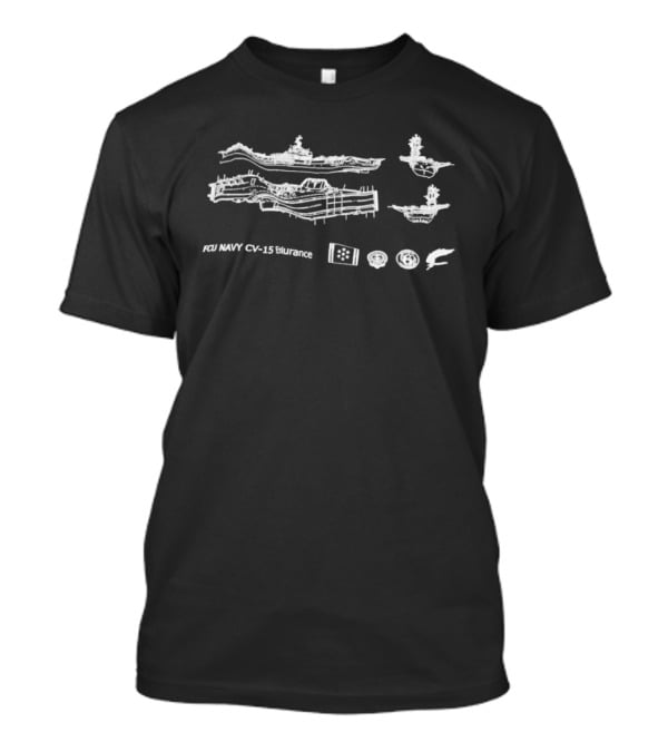 FCU Navy CV 15 Endurance Aircraft Carrier Blueprint Diagrams T-Shirt