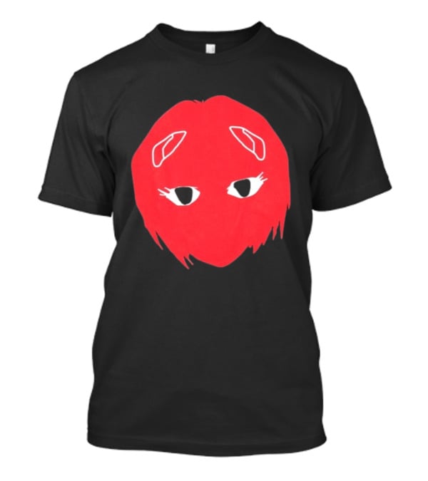 Otaku Desu Mobb Stay At Home Mask Anime Face Red Hair Eyes T-Shirt