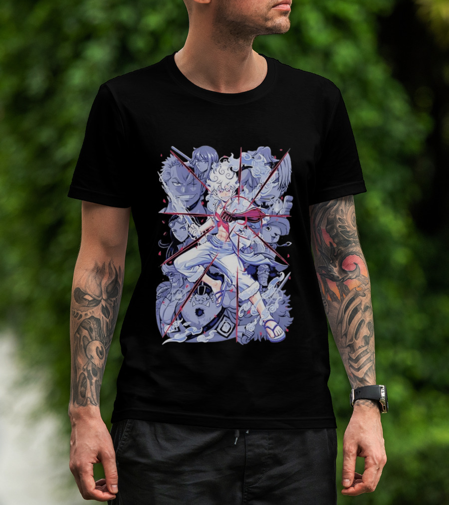 Luffy Gear Fifth Transformation With Crew Fearless Adventure T-Shirt
