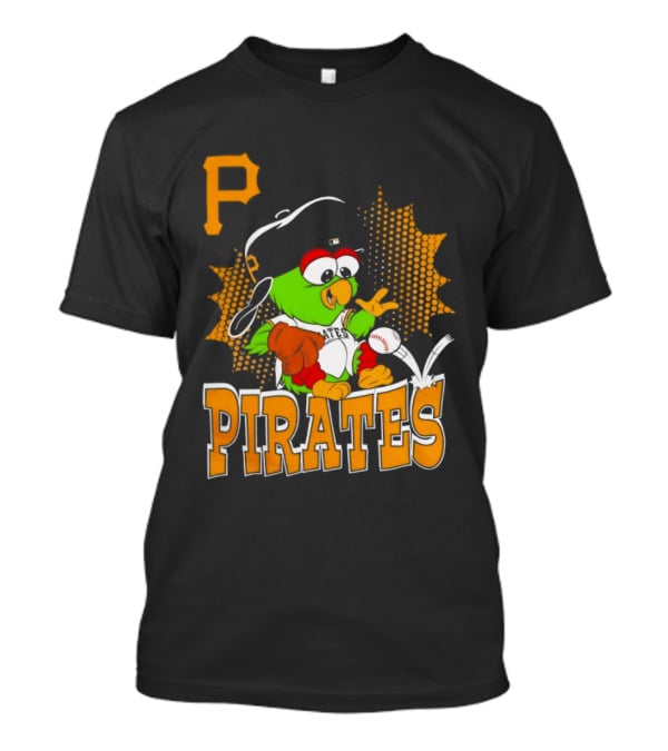 P Pittsburgh Pirates MLB Team Parrot Baseball T-Shirt