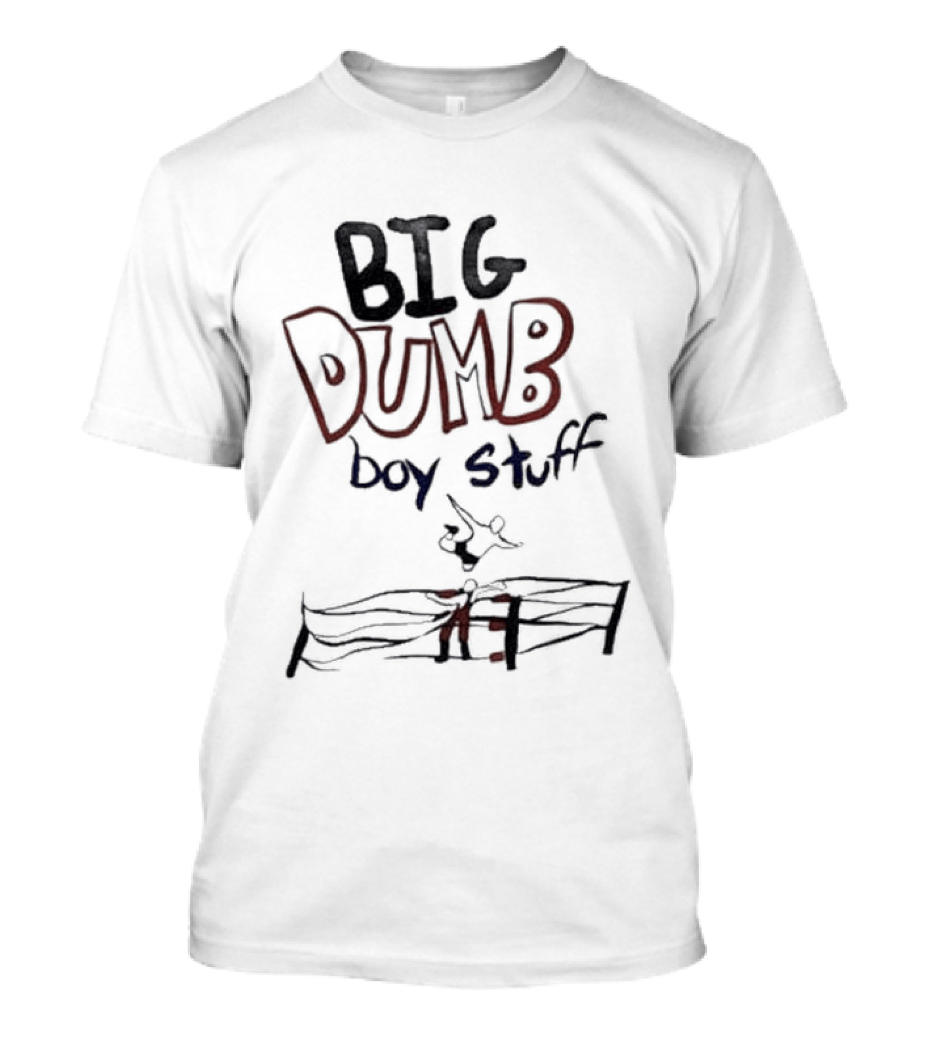 Big Dumb Boy Stuff Kid Drawing Style With Fence Sketch T-Shirt