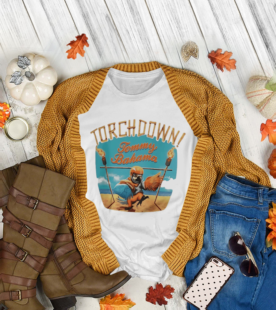 TORCHDOWN Tommy Bahama Parrot Beach Football T-Shirt