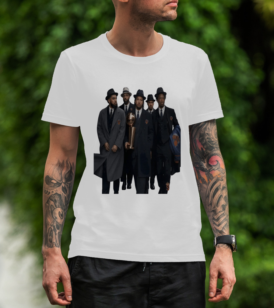Knicks Mafia New York Knicks Players Suits Championship Trophy T-Shirt