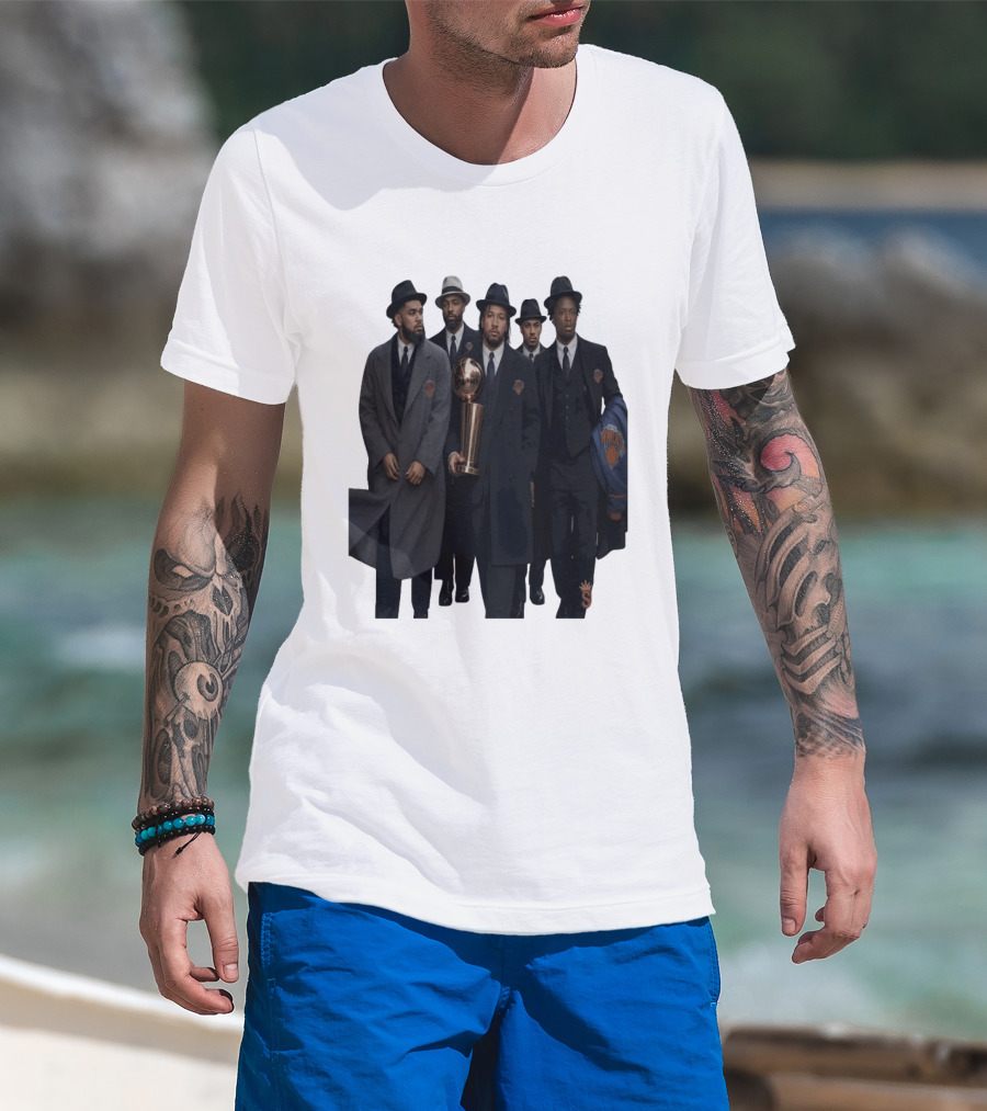 Knicks Mafia New York Knicks Players Suits Championship Trophy T-Shirt