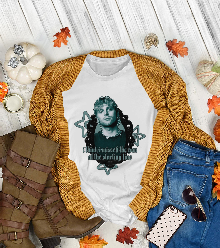 Luke Hemmings I Think I Missed the Gun at the Starting Line Vintage Portrait Style with Decorative Frame and Stars T-Shirt
